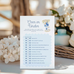 Papier Floral bleu au-dessus ou en dessous du jeu nuptial