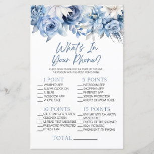 Papier Floral bleu Dusty dans votre jeu de Baby shower de