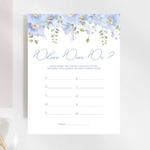 Papier Floral Bleu Où Étions-Nous Fête des mariées Jeu
