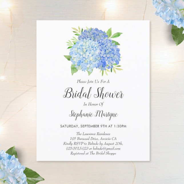 Papier Floral Blue Hydrangea Bouquet Fête des mariées bud (Créateur téléchargé)