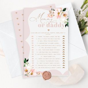 Papier Floral blush Devinez qui a dit It maman ou papa je