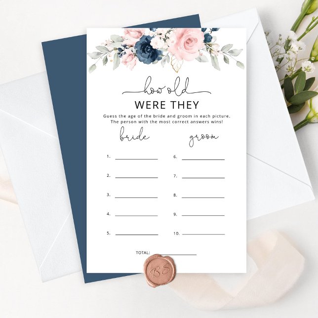 Papier Floral blush navals Quel âge avaient-ils la mariée (Créateur téléchargé)