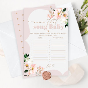 Papier Floral blush rose Nom de la chanson jeu de baby sh
