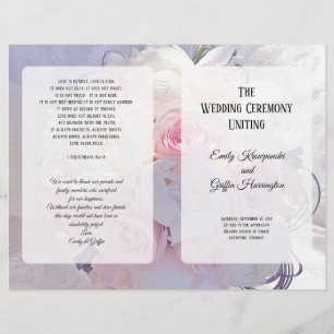 Papier Floral Bouquet Christian Catholic Wedding Programm