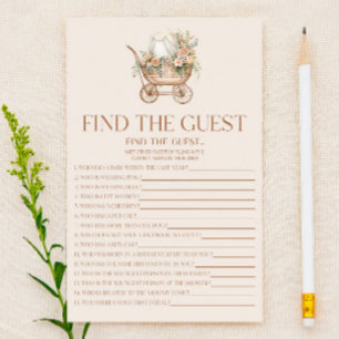 Papier Floral Carriage Trouver Le Jeu Baby shower Invité
