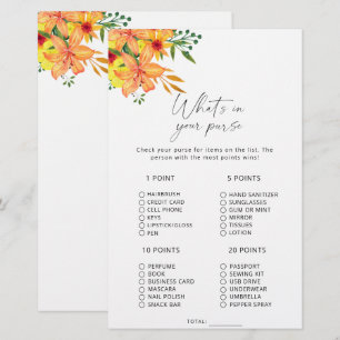 Papier Floral ce qu'il y a dans votre sac à main