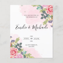 Floral faire-part de mariage