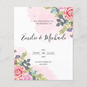 Papier Floral faire-part de mariage