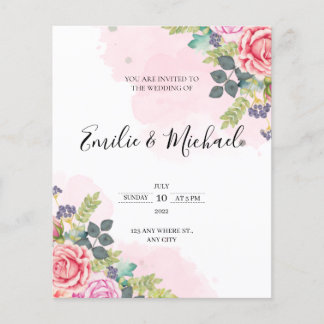 Papier Floral faire-part de mariage