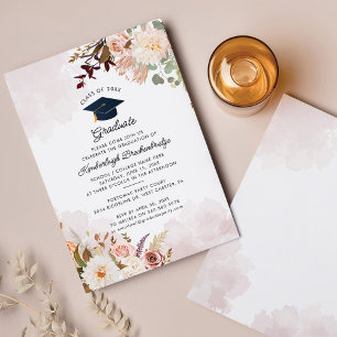 Papier Floral Graduation 2025 Party Invitation