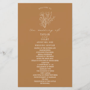 Papier Floral Line Art Goldenrod Jaune Mariage