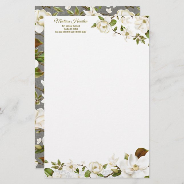 Papier Floral Magnolia (Devant / Derrière)