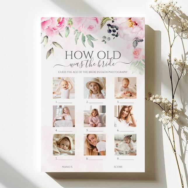 Papier Floral Quel Âge A Été La Mariée Fête des mariées J (Créateur téléchargé)