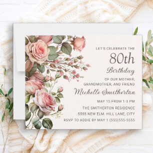 Papier Floral rose 100e Grand-mère 80e anniversaire