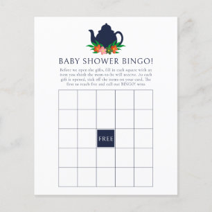 Papier Floral Tea Party Baby shower Jeu de Bingo