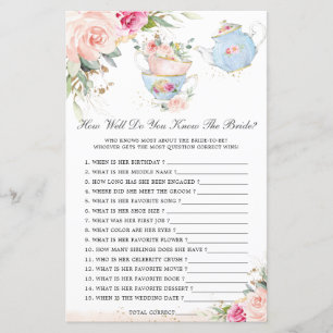 Papier Floral Tea Party Comment vous connaissez bien le j