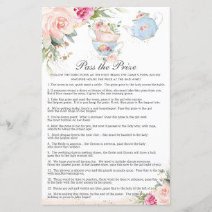 Papier Floral Tea Party Fête des mariées Passer le jeu du