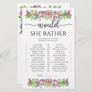 Papier Floral Voudrait-elle plutôt nuptiale douche jeu