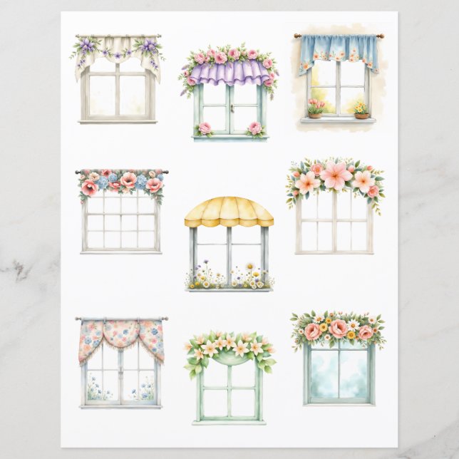 Papier Floral Window Cutout Scrapbook Paper (Devant)