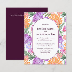 Papier Florales vert orange jaune vif Mariage de printemp