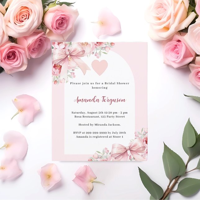 Papier Floraux roses arc arc nuptiale invitation à la dou (Créateur téléchargé)