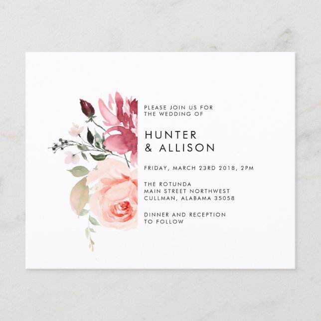 Papier Flore Faire-part de mariage (Devant)