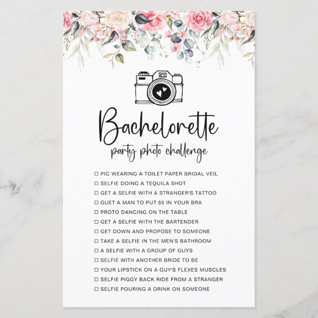 Papier Flore floue | Bachelorette jeu Défi photo (Devant)