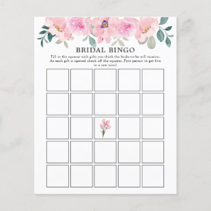 Papier Flore rose Fête des mariées verte Bingo Jeu