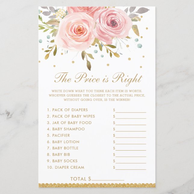 Papier Flore rose vif Le prix est juste jeu de douche (Devant)