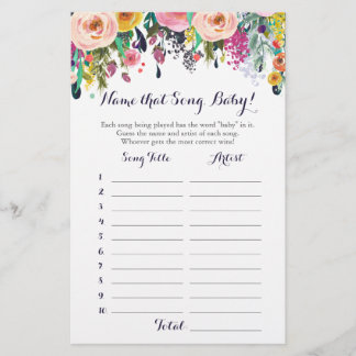 Papier Flower Guess Baby Song Baby shower Jeu