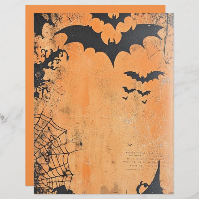 Papier Flying Bats Halloween Scrapbook Paper (Devant / Derrière)