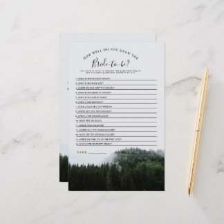 Papier Foggy Pine Trees Pluie Forêt Fête des mariées