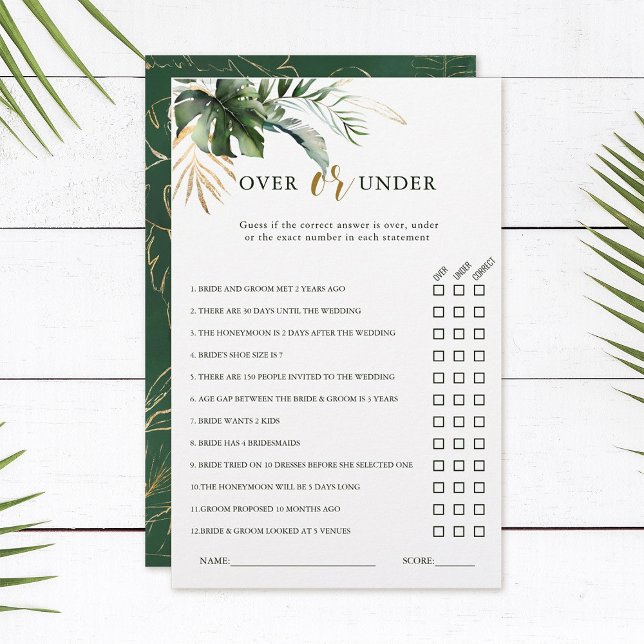 Papier Foliage tropical au-dessus ou en dessous du jeu de (Créateur téléchargé)