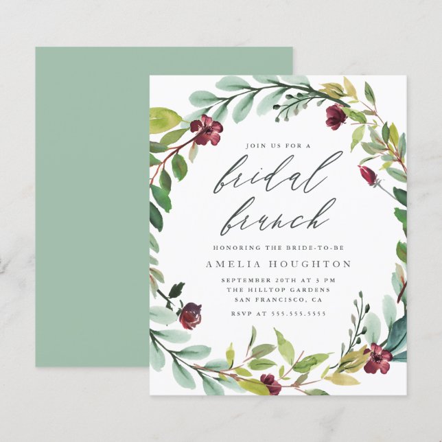 Papier Folithe Budget Wreath Handcrit Bridal Brunch (Devant / Derrière)