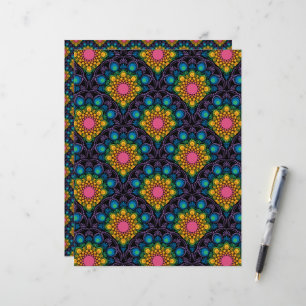 Papier Fontaine Florale Arc-en-ciel Mandala Art Déco St J