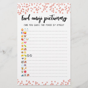 Papier Food Emoji Pictionary jeu Quiz avec réponses
