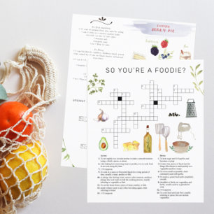 Papier Foodie Chef Aquarelle Recette Mot de passe Puzzle