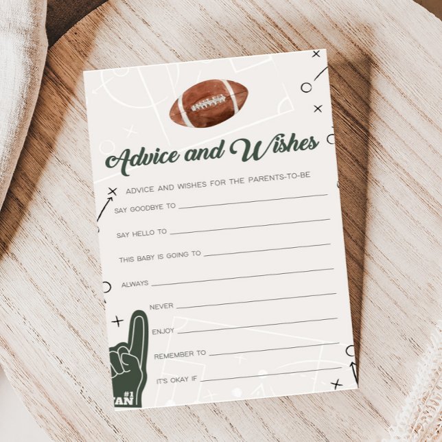 Papier Football Baby shower Conseils et souhaits jeu (Football Sports Baby Shower Advice and Wishes Game)