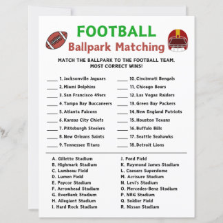 Papier Football Ballpark Jeu correspondant