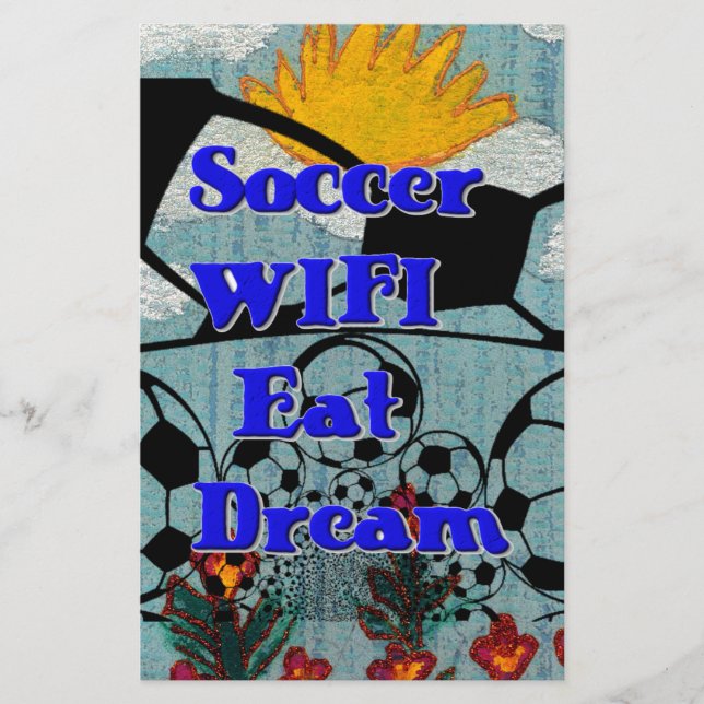 Papier Football WIFI Manger Rêver – Impression Artistique (Devant)