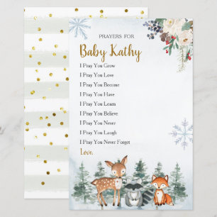 Papier Forêt d'animaux d'hiver boisé Prières pour bébé
