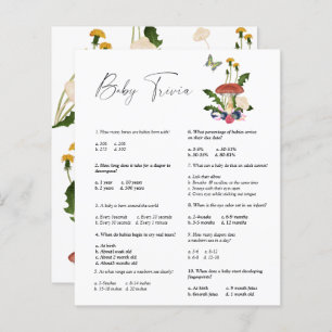 Papier Forêt de champignons - Trivia des bébés   Jeu Baby