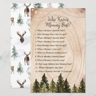 Papier Forêt d'hiver Woodland qui connaît maman le meille