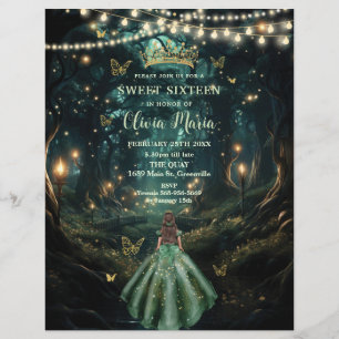 Papier Forêt enchantée Vert émeraude Robe douce 16 15