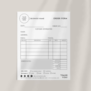 Papier Formulaire de commande simple moderne