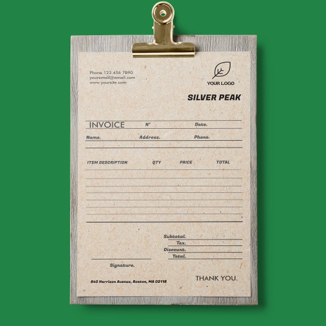 Papier Formulaire de facture d'entreprise Grey Kraft (Gray Kraft Business Invoice Form Quotation)