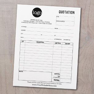 Papier Formulaire de soumission professionnelle, facture
