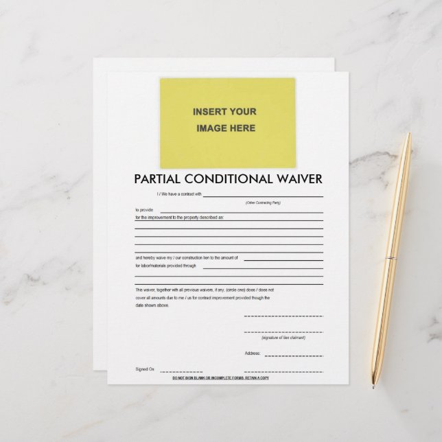 Papier Formulaire d'exemption conditionnelle partielle vi (Devant/Arrière en situation)