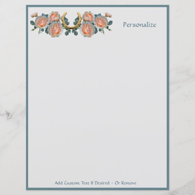 Papier Fortune Good Luck Horseshoe Floral Personnaliser (Devant)