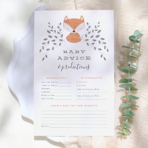 Papier Fox Cub Rustic Woodland Baby Conseils & Prédiction